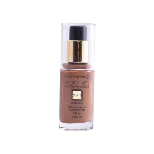 Max Factor Facefinity 3 In 1 Primer, Concealer And Foundation Spf20 100 Suntan 30ml Jag Couture London - New York