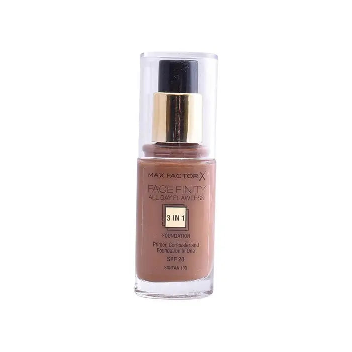 Jag Couture London - New York Max Factor Facefinity 3 In 1 Primer, Concealer And Foundation Spf20 100 Suntan 30ml