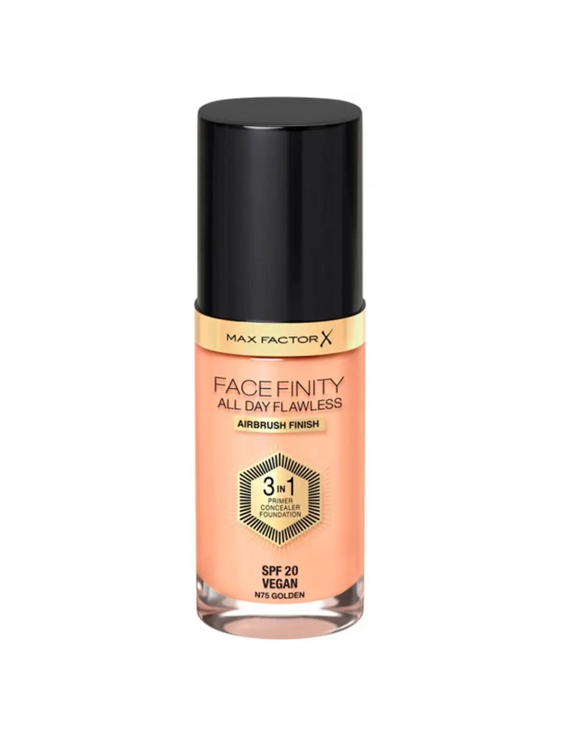 Max Factor Facefinity 3in1 Primer, Concealer y Foundation 75-Golden 30ml Jag Couture London - New York