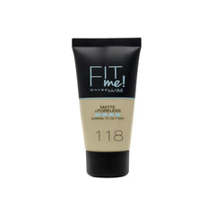 Maybelline Fit Me Matte + Poreless Foundation 118 Nude 30ml Jag Couture London - New York