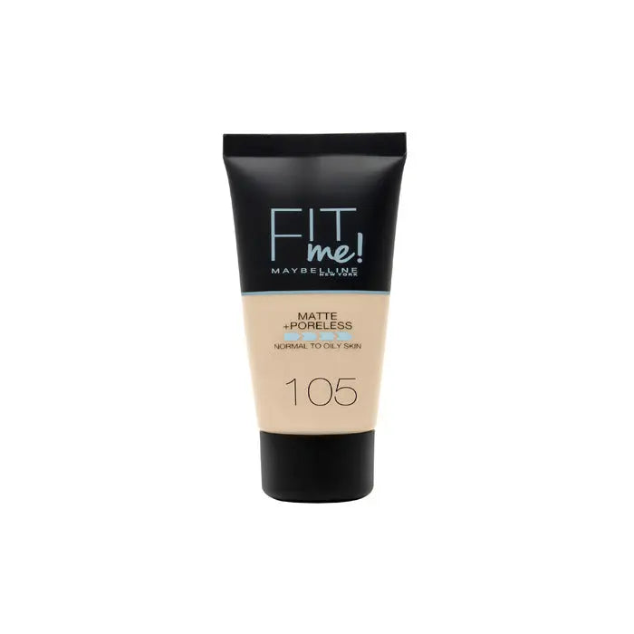 Maybelline Fit Me Matte &amp; Poreless Foundation 105 Natural Ivory Jag Couture London - New York