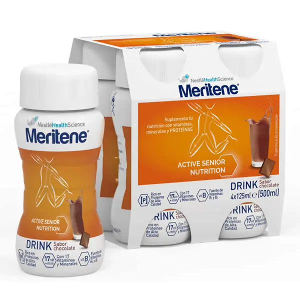 Meritene Active Senior Nutrition Drink Sabor Chocolate 4x125ml - Jag Couture London - New York