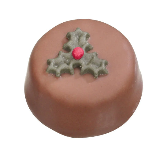 Jag Couture London - New York Milk Caramel - milk chocolate with caramel filling decorated with holly