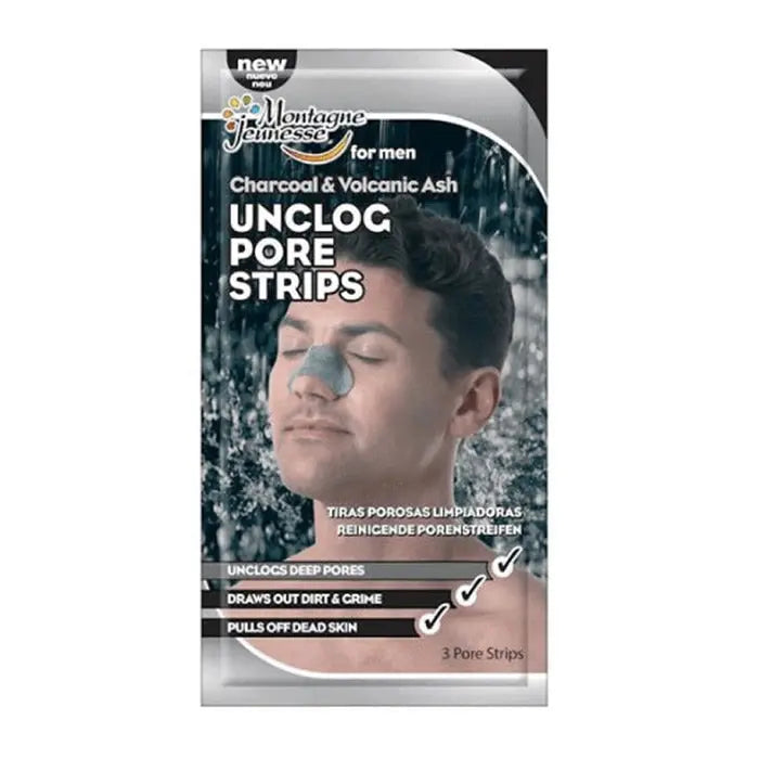 Montagne Jeunesse Charcoal &amp; Volcanic Ash Unclog Pore Strips 3 Units Jag Couture London - New York