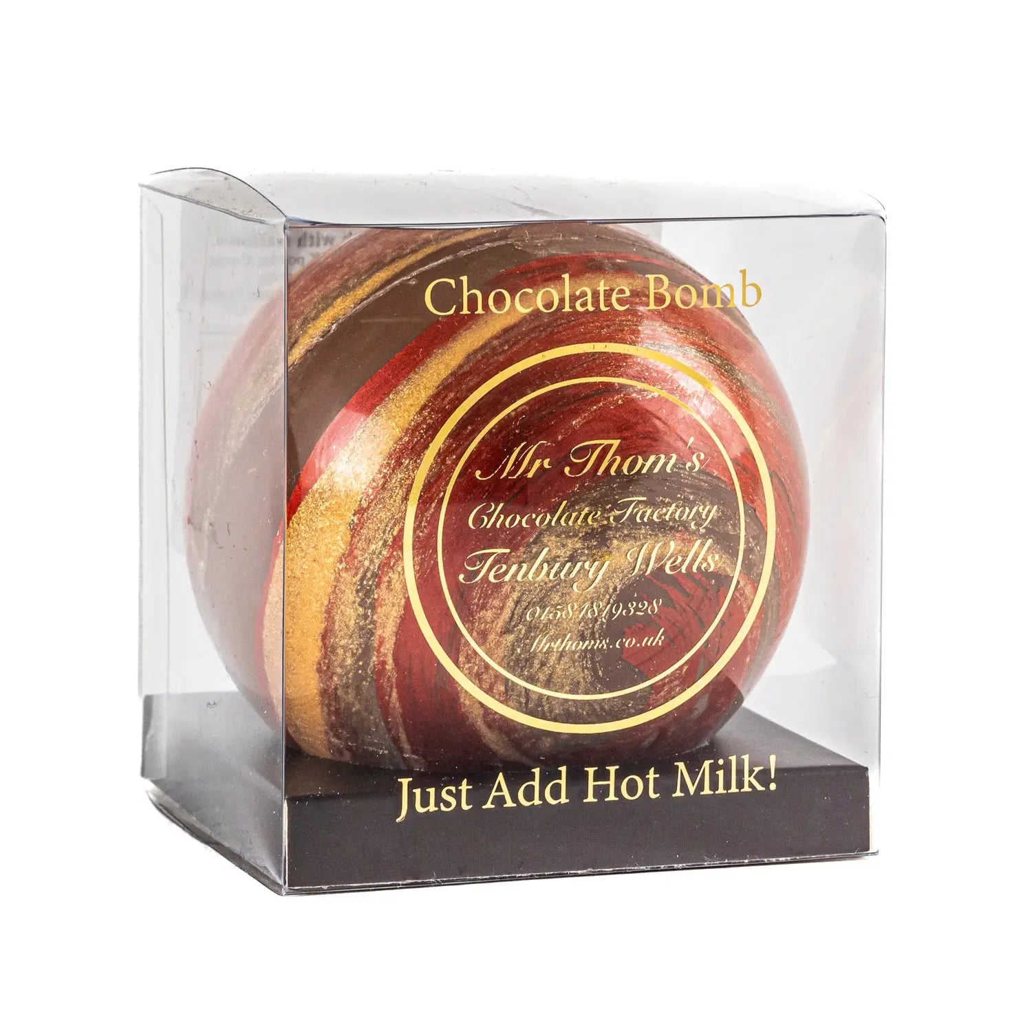 Mr Thoms single milk chocolate gingerbread bomb in acetate gift box - VAT FREE Jag Couture London - New York