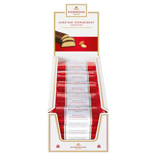 Dark chocolate covered marzipan loaf