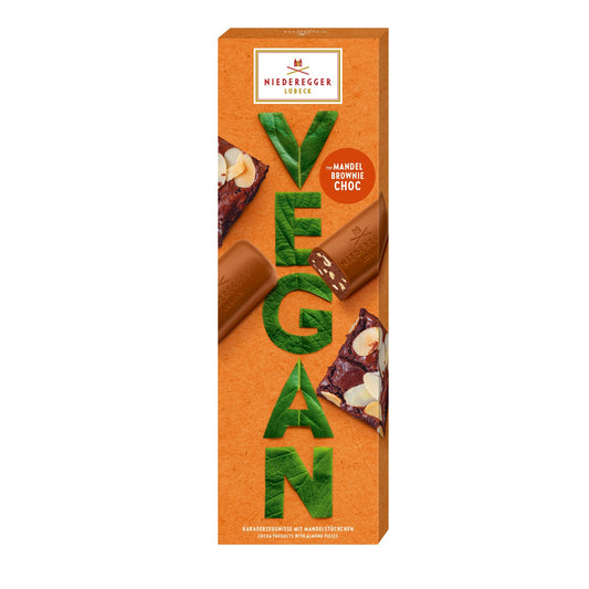 Vegan Brownie - alternative to milk chocolate praline loaves with almond brownie pieces