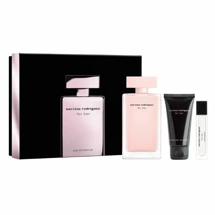Narciso Rodriguez For Her Eau De Perfume Spray 100ml Set 3 Pieces Jag Couture London - New York