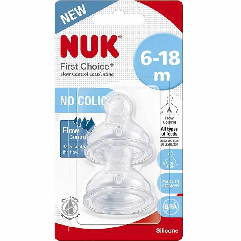 Jag Couture London - New York Nuk First Choice Size 2 Silicone Teat 2 Units