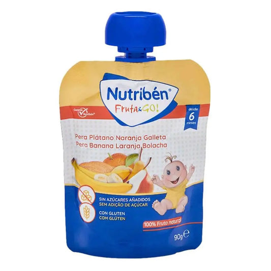 Nutribén Fruit &amp; Go! Pear, Banana, Orange, And Biscuit 90g Jag Couture London - New York