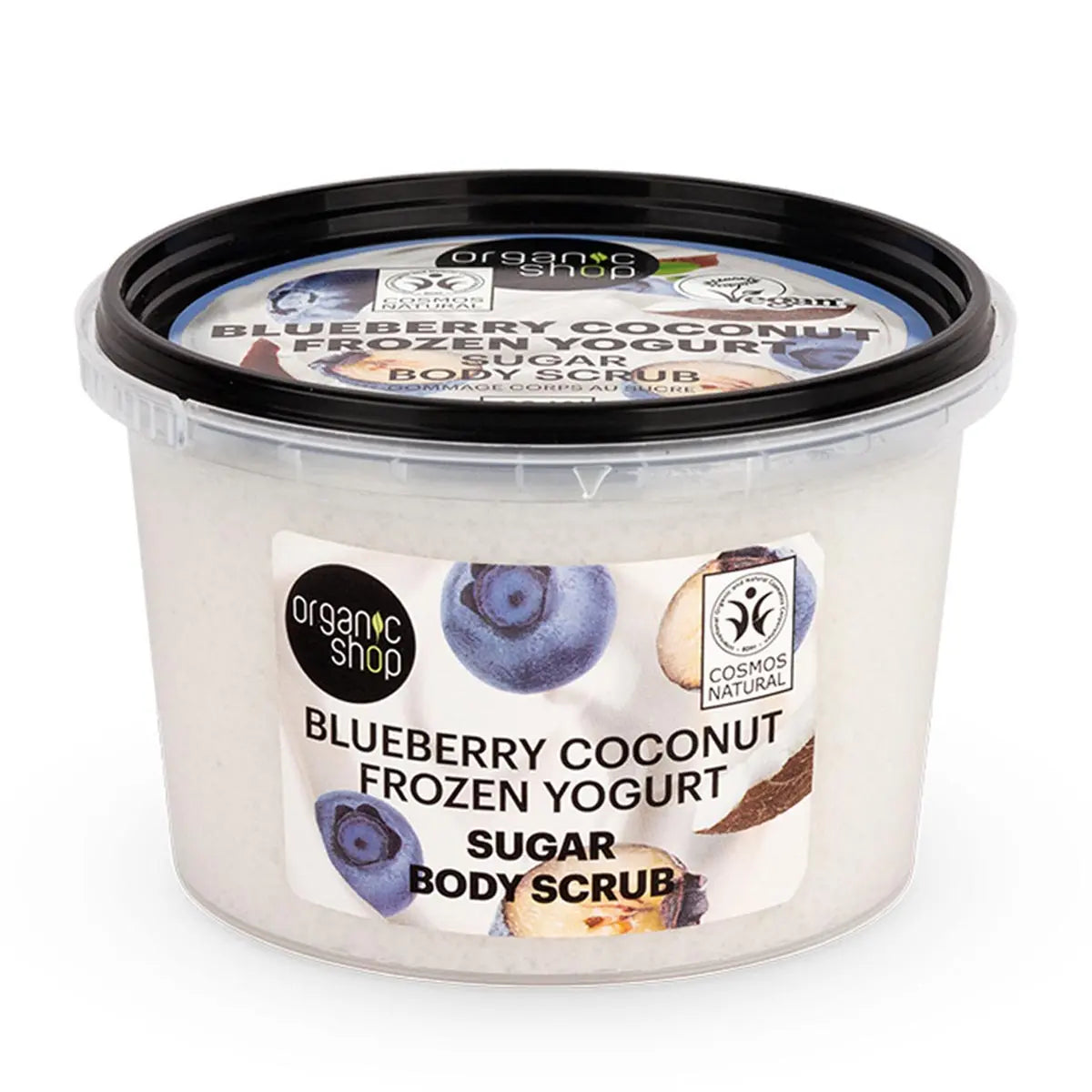 Organic Shop Blueberry Coconut Frozen Yogurt Exfoliante Corporal Azucar 250ml Jag Couture London - New York