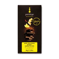 Milk chocolate tablet with ginger, lemon & chilli