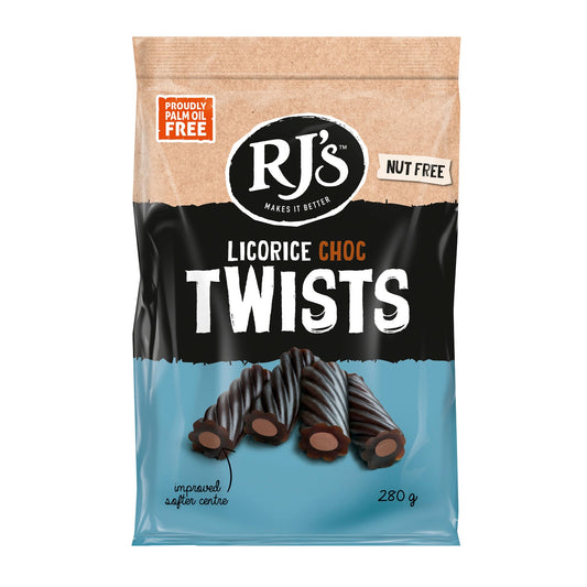 RJ's licorice chocolate filled twists in bag