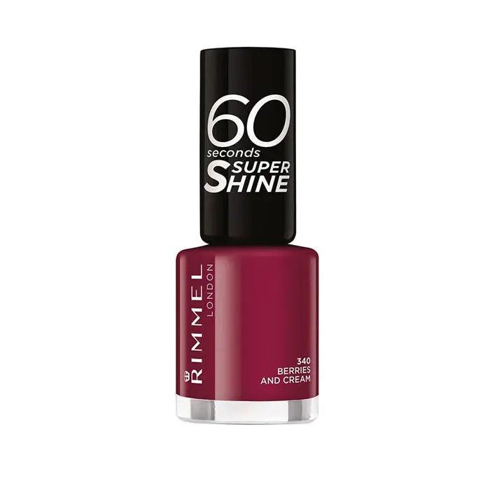 Rimmel London 60 Seconds Super Shine Nail Lacquer 340 Berries And Cream Jag Couture London - New York