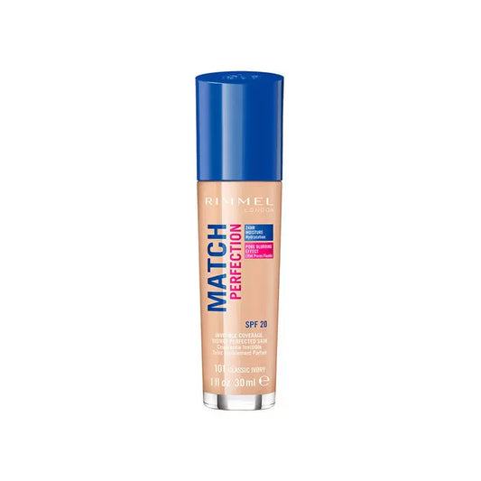 Rimmel London Match Perfection Foundation Spf20 101 Classic Ivory 30ml Jag Couture London - New York