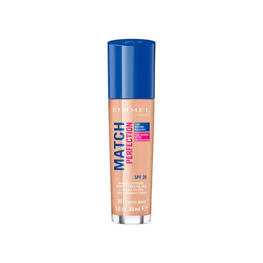 Rimmel London Match Perfection Foundation Spf20 201 Classic Beige 30ml Jag Couture London - New York