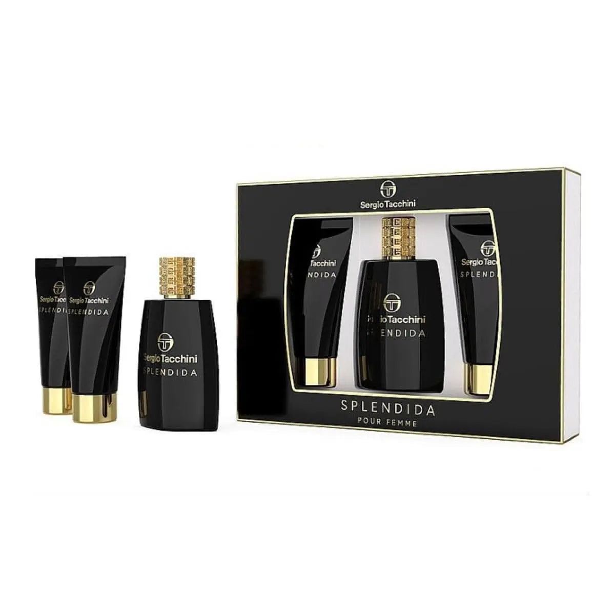 Jag Couture London - New York Sergio Tacchini Splendida Pour Femme Eau De Parfum 100ml Locion Corporal Perfumada 100ml Gel De Baó 100ml