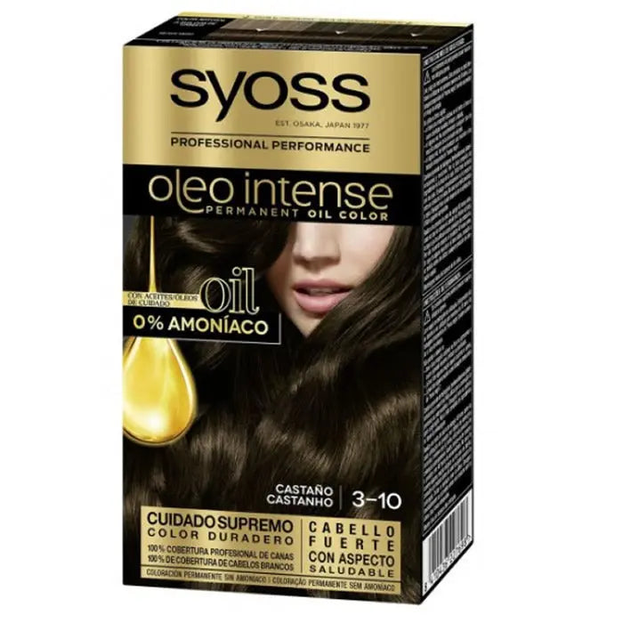 Syoss Oleo Intense Permanent Hair Color 3-10 Brown Jag Couture London - New York