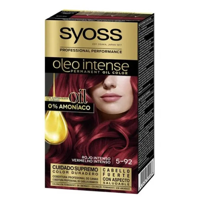 Syoss Oleo Intense Permanent Hair Color 5-92 Intense Red Jag Couture London - New York