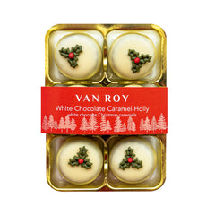 White chocolate Christmas caramels in cello pack