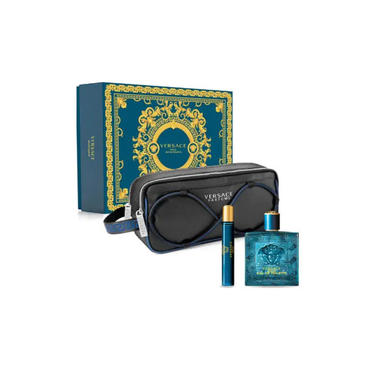 Versace Eros Pour Homme Eau De Toilette Spray 100ml Set 3 Pieces Jag Couture London - New York