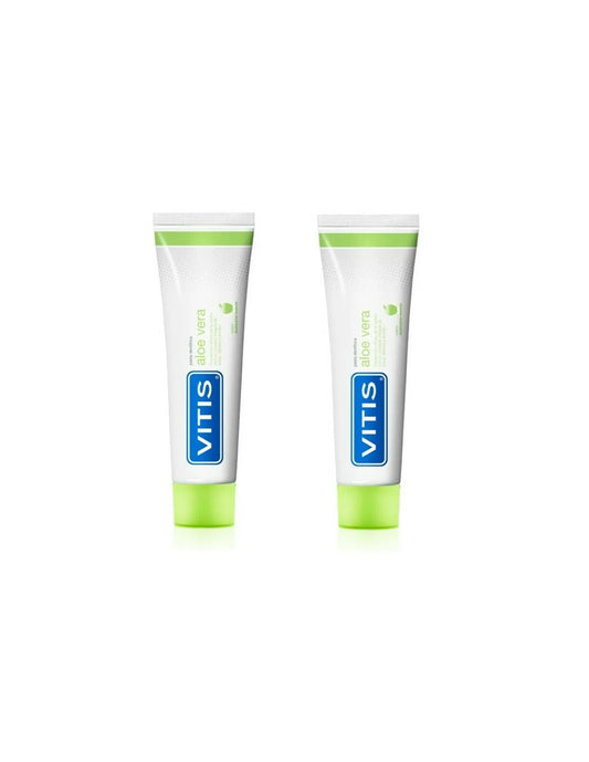 Vitis Duplo Aloe Vera Toothpaste Apple Flavor  2X150ml +75ml Free Jag Couture London - New York