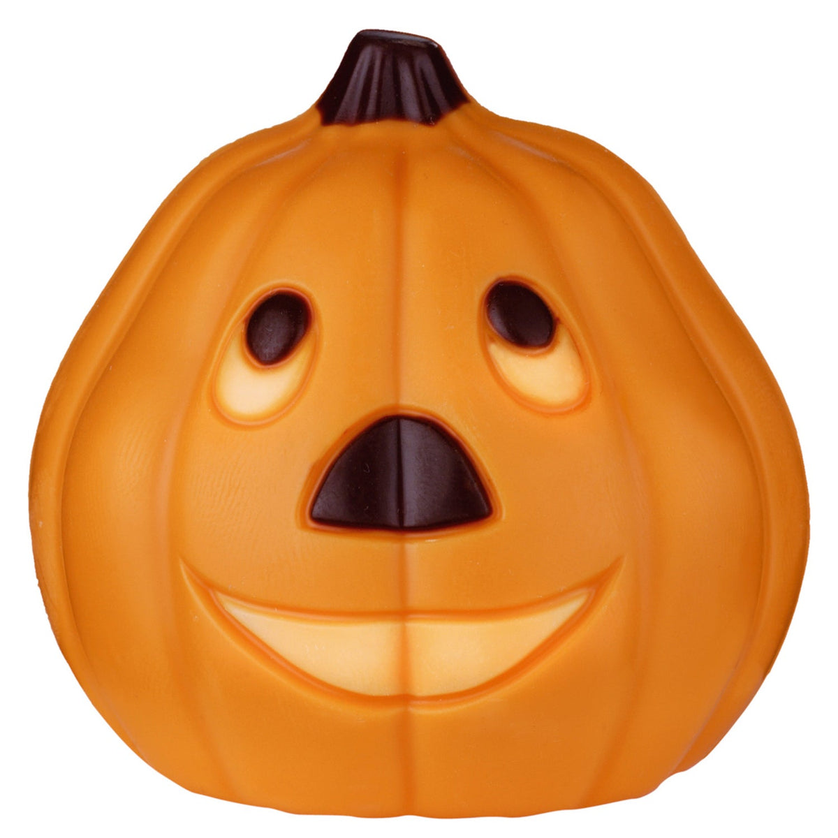 Decorated hollow milk chocolate orange pumpkin in cello bag with bow - 66mm