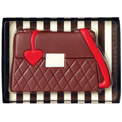 Decorated hollow milk chocolate hand bag in gift box - 105mm