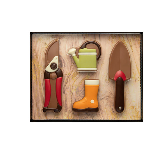 Decorated hollow milk chocolate gardening gift set - 195mm