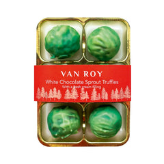 White chocolate green sprouts with white chocolate and fresh cream centre in cello pack Jag Couture London - New York