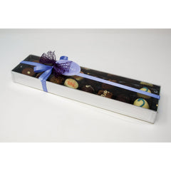 Jag Couture London - New York 16 handmade English truffles and chocolates in silver gift box with menu tag