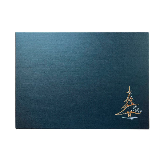 Jag Couture London - New York 24 choc base with vac form tray and black wibalin Christmas tree lid 221 x 159 x 32mm