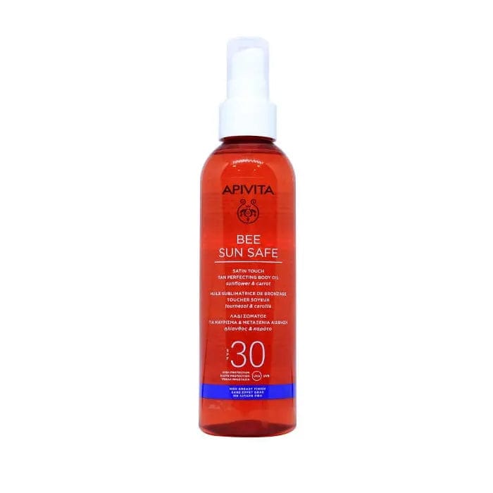Jag Couture London - New York Apivita Bee Sun Safe Body Oil for Tanning &amp; Silky Feeling SPF30 200ml