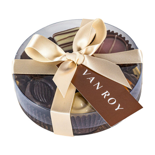 Jag Couture London - New York Assorted Belgian chocolates in 10cm cello round with ribbon