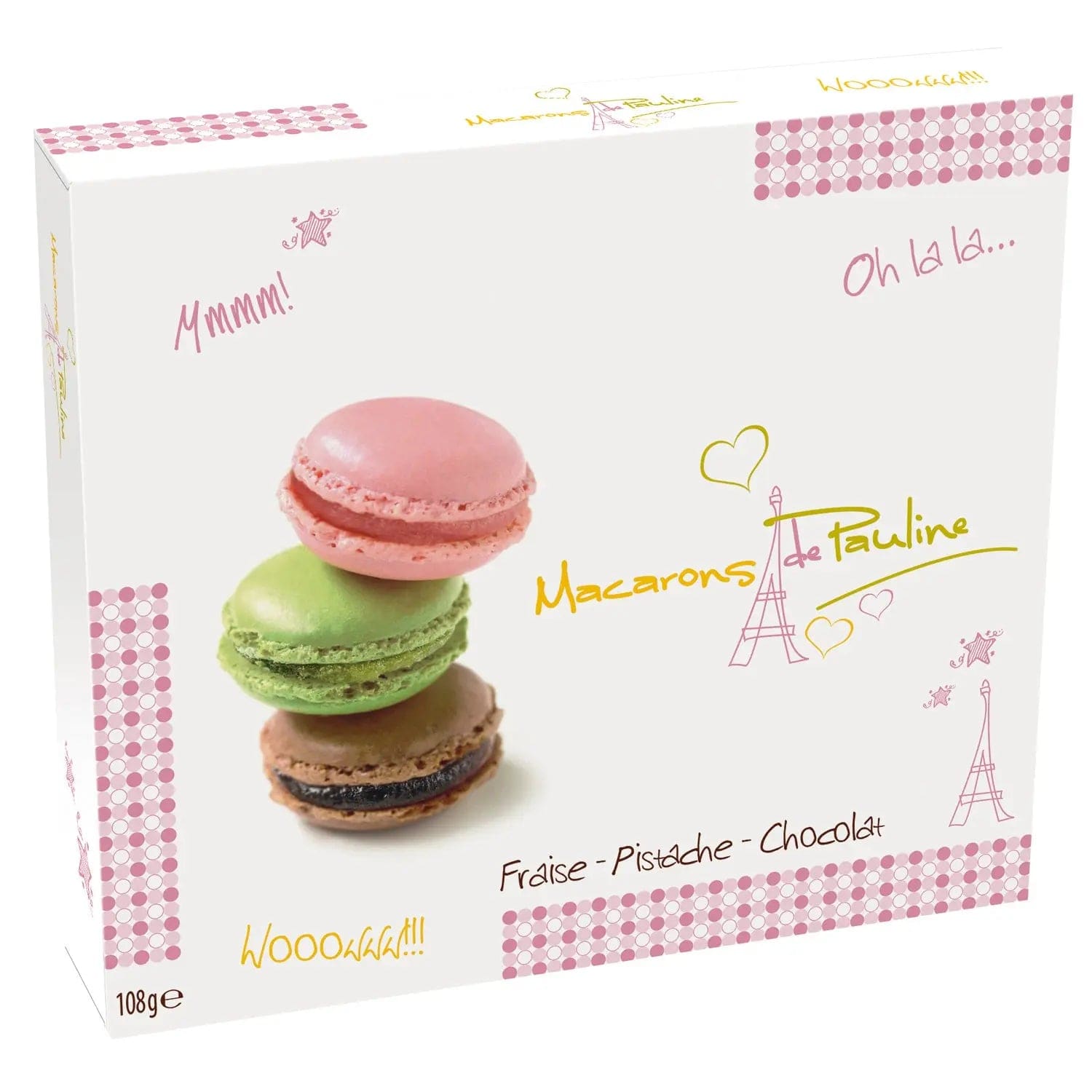 Jag Couture London - New York Assortment of 9 macarons in gift box - pistachio, chocolate and strawberry - VAT FREE