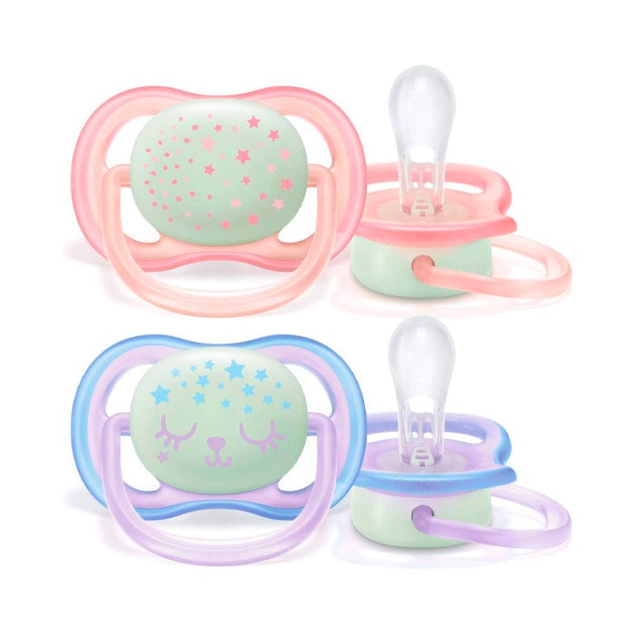 Jag Couture London - New York Avent Girl Ultra Air Nighttime Pacifier 0-6 Months 2U