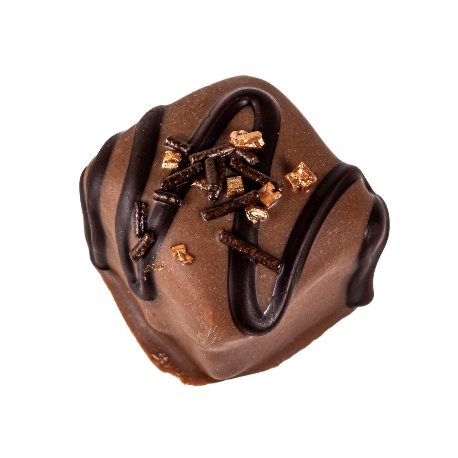 Jag Couture London - New York Chocolate Fudge - chocolate fudge in milk chocolate with plain stripe and glamour sprinkles 19g