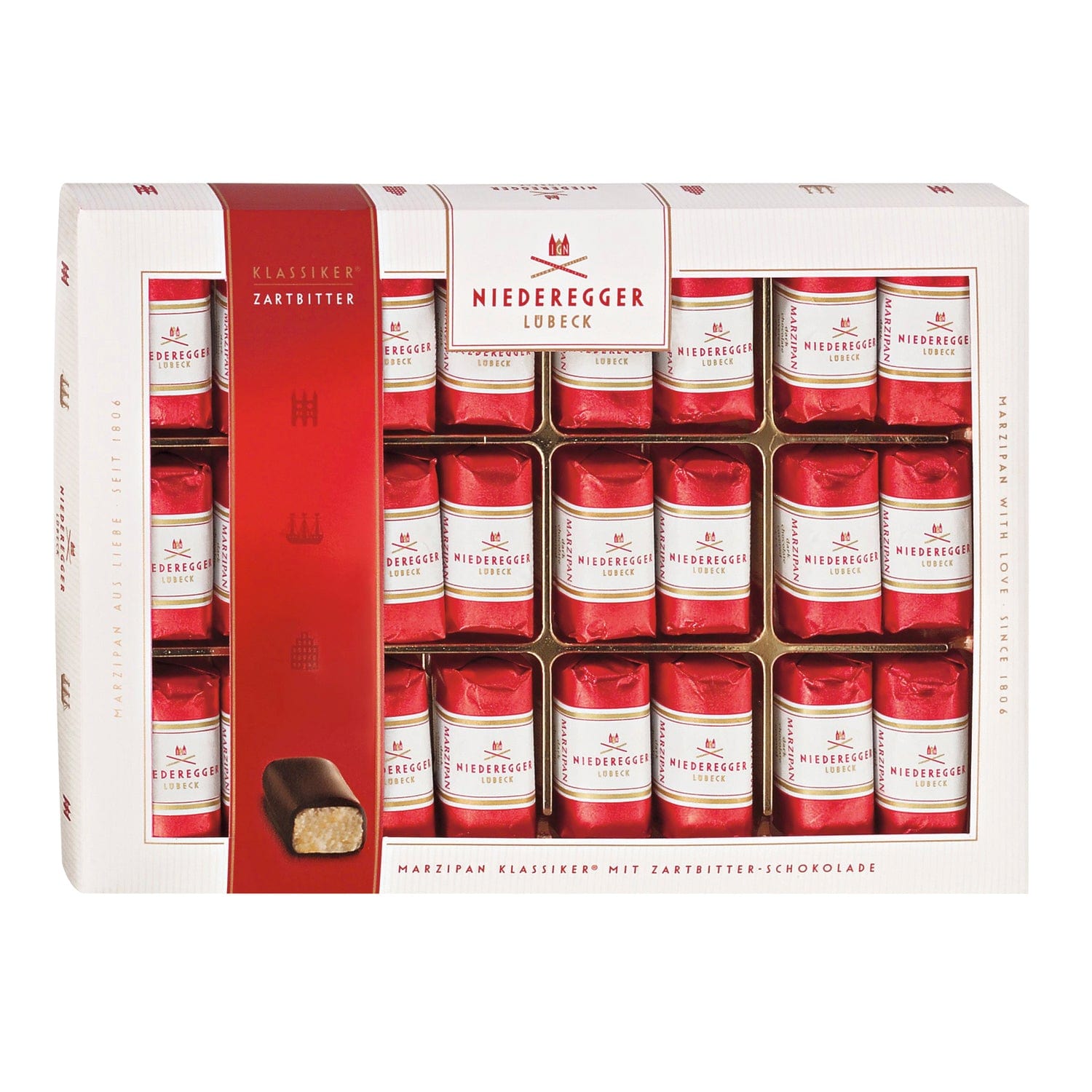 Jag Couture London - New York Dark chocolate covered mini marzipan loaves in gift box