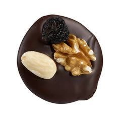 Jag Couture London - New York Dark mendiant - dark chocolate disc with nuts and raisins 14g