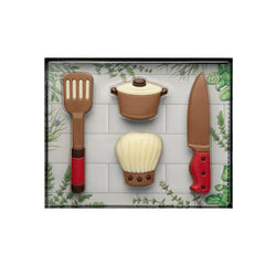 Jag Couture London - New York Decorated hollow milk chocolate cooking gift set - 195mm