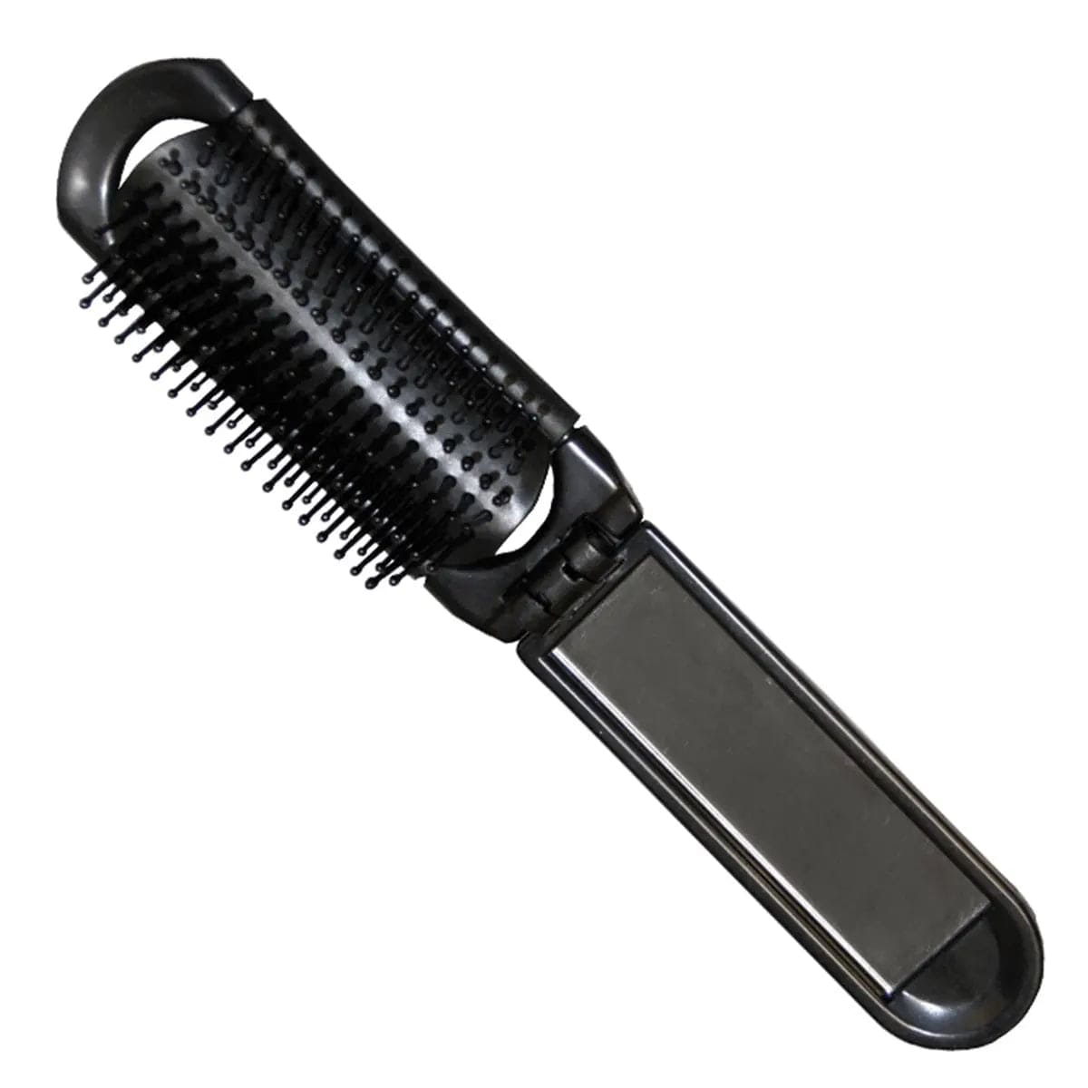 Jag Couture London - New York Eurostil Plegable Negro Negro Cepillo De Pelo Con Espejo Negro Negro 1un