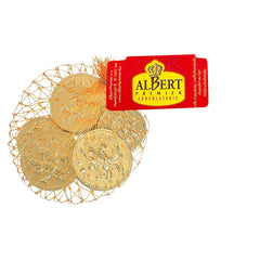 Jag Couture London - New York Gold foiled UK milk chocolate coins in net