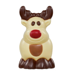 Jag Couture London - New York Hollow milk and white chocolate decorated mini Rudolphs - 9cm (12 of each)