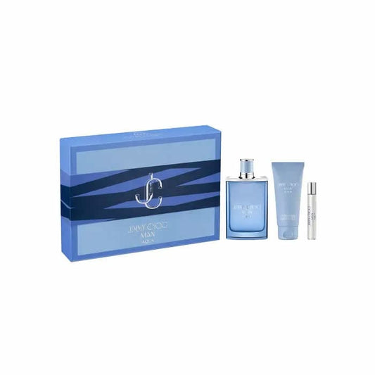 Jag Couture London - New York Jimmy Choo Man Aqua Eau De Toilette Spray 100ml Set 3 Pieces