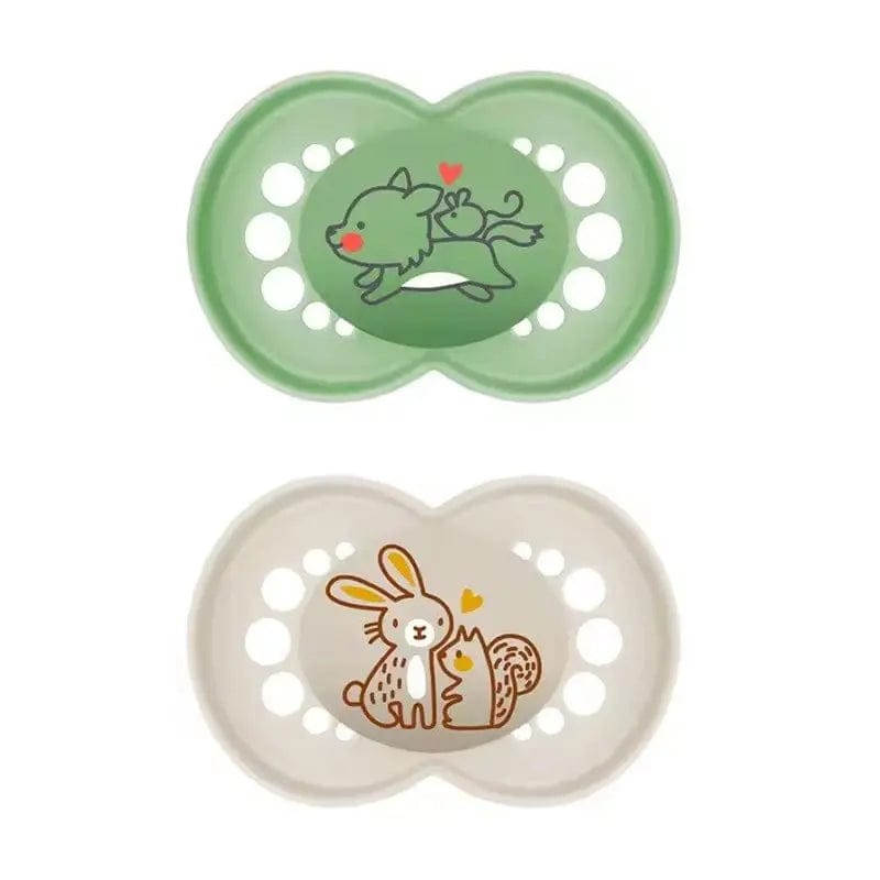 Jag Couture London - New York Mam Original Pure Silicone Pacifier +6 Months Green/Beige - 2 Units