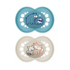 Jag Couture London - New York Mam Original Pure Silicone Pacifier +6Months Blue/Beige 2Units