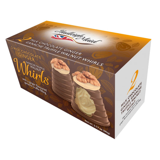 Jag Couture London - New York Milk chocolate ginger ganache walnut whirls twin pack