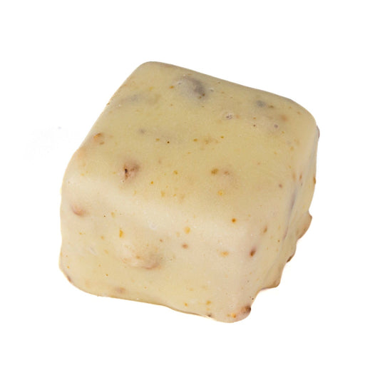 Jag Couture London - New York Nougatine - white chocolate square with hazelnut praline 13g approx 1kg
