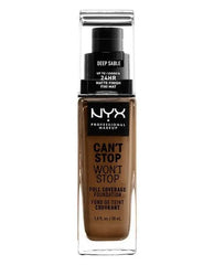Jag Couture London - New York Nyx Can't Stop Won't Stop Full Coverage Foundation Deep Sable 30ml