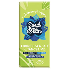 Jag Couture London - New York Organic & Fair Trade 37% milk chocolate bar with Cornish sea salt & lime